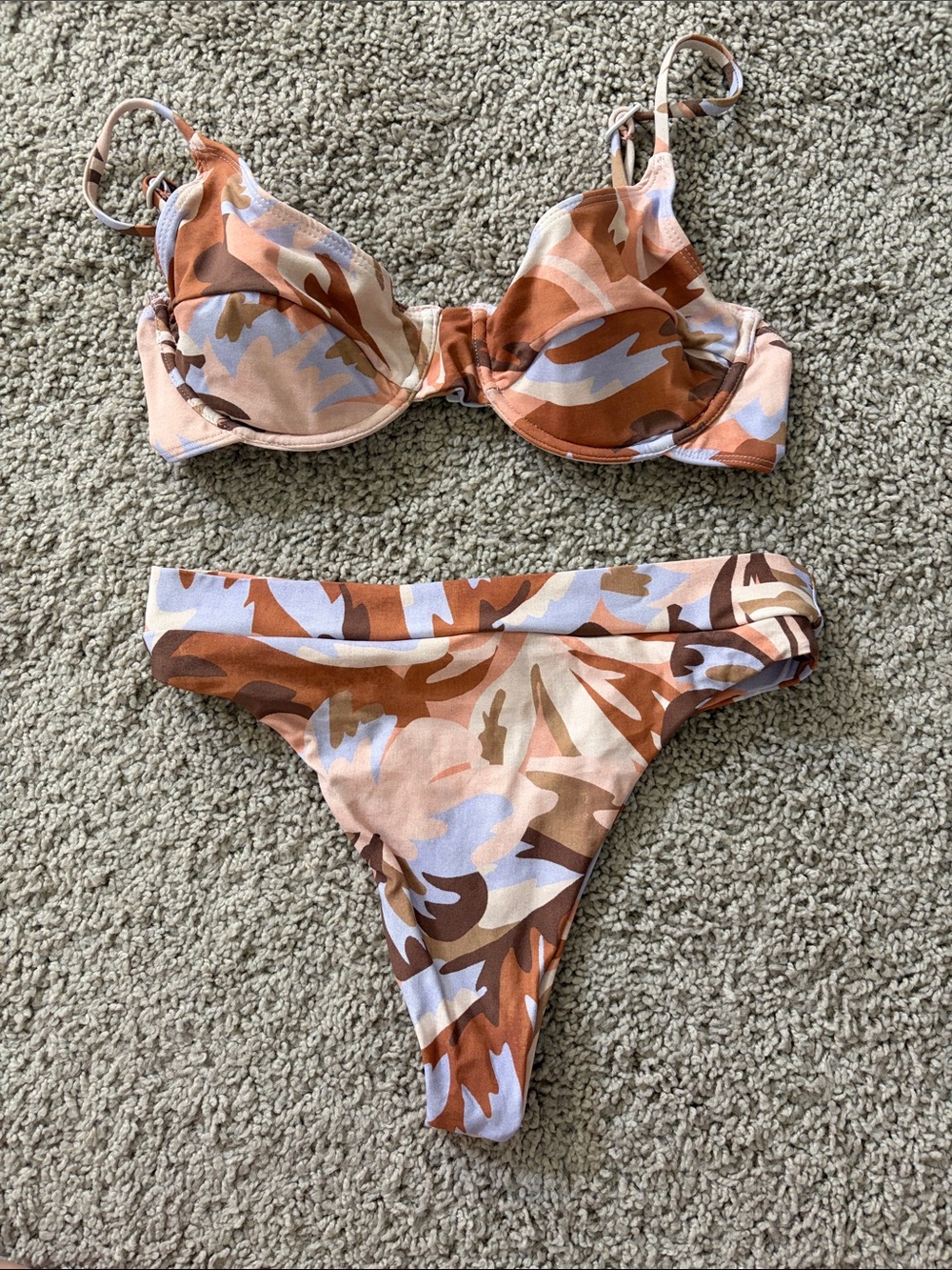 Stone Fox Swim Camo-Print Bikini Set
